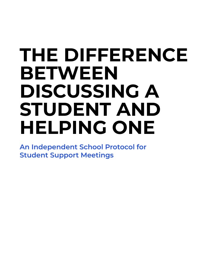 Cover of the Playbook Guide “The Difference Between Discussing a Student and Helping One”