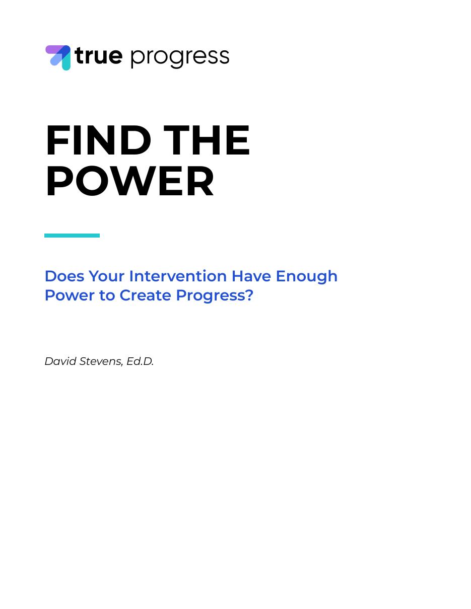 Cover of the Playbook Guide “Find the Power”